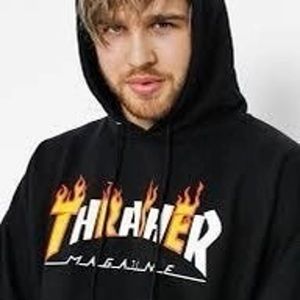 Vintage Thrasher Hoodie & Tee Shirt Size Adult Small 34/36